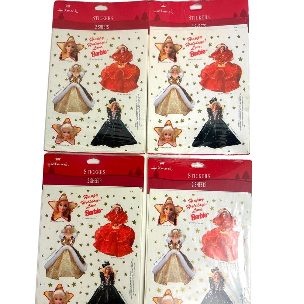 Vintage Barbie Sticker Packs 1995 Hallmark Holidays Christmas Scrapbook Vintage